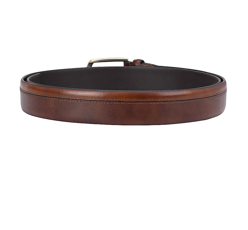 Tan Saffiano Leather Belt